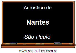 Acróstico da Cidade Nantes