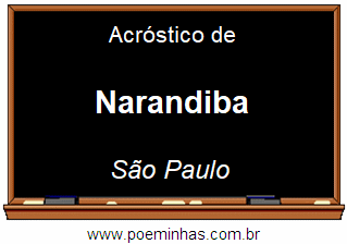 Acróstico da Cidade Narandiba