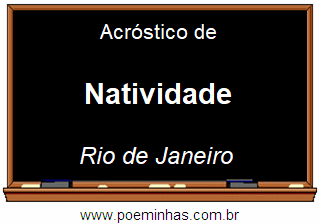 Acróstico da Cidade Natividade