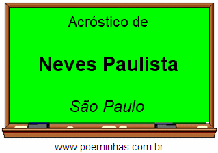 Acróstico da Cidade Neves Paulista