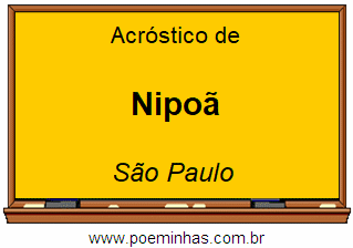 Acróstico da Cidade Nipoã