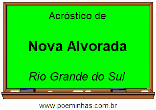 Acróstico da Cidade Nova Alvorada