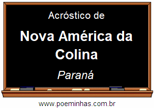 Acróstico da Cidade Nova América da Colina