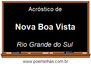 Acróstico da Cidade Nova Boa Vista