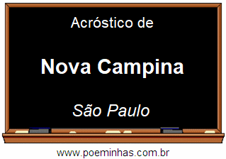 Acróstico da Cidade Nova Campina