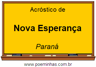 Acróstico da Cidade Nova Esperança