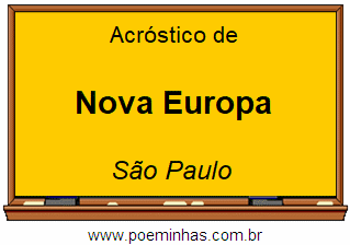 Acróstico da Cidade Nova Europa