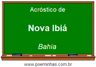 Acróstico da Cidade Nova Ibiá