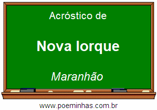 Acróstico da Cidade Nova Iorque