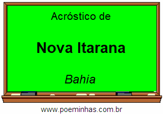 Acróstico da Cidade Nova Itarana