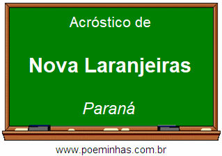 Acróstico da Cidade Nova Laranjeiras