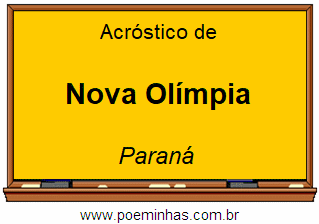 Acróstico da Cidade Nova Olímpia