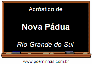 Acróstico da Cidade Nova Pádua