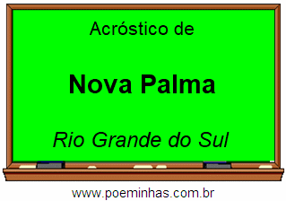 Acróstico da Cidade Nova Palma