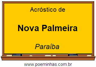 Acróstico da Cidade Nova Palmeira