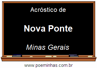 Acróstico da Cidade Nova Ponte