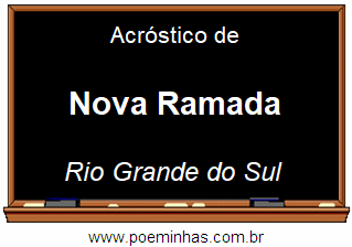 Acróstico da Cidade Nova Ramada