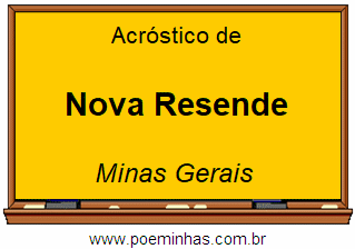 Acróstico da Cidade Nova Resende