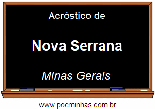 Acróstico da Cidade Nova Serrana