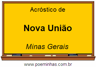 Acróstico da Cidade Nova União