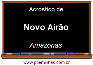 Acróstico da Cidade Novo Airão