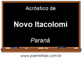 Acróstico da Cidade Novo Itacolomi