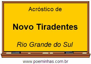 Acróstico da Cidade Novo Tiradentes