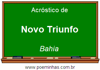 Acróstico da Cidade Novo Triunfo