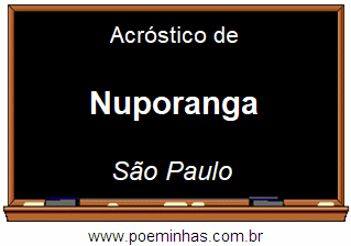 Acróstico da Cidade Nuporanga