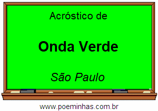 Acróstico da Cidade Onda Verde