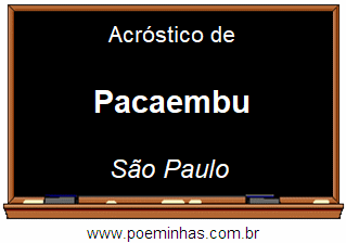 Acróstico da Cidade Pacaembu