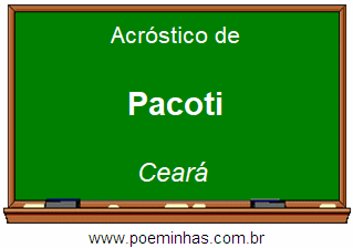 Acróstico da Cidade Pacoti