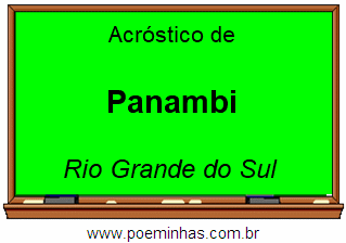 Acróstico da Cidade Panambi