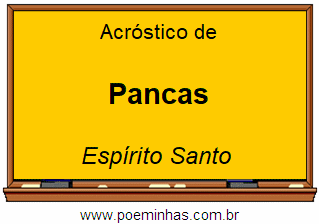 Acróstico da Cidade Pancas