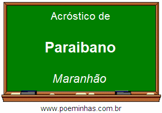 Acróstico da Cidade Paraibano