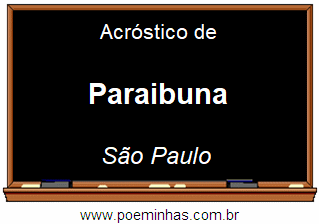 Acróstico da Cidade Paraibuna