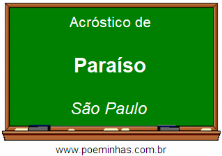 Acróstico da Cidade Paraíso