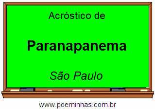 Acróstico da Cidade Paranapanema