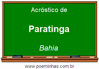 Acróstico da Cidade Paratinga