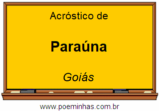 Acróstico da Cidade Paraúna