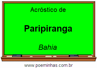 Acróstico da Cidade Paripiranga