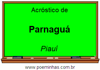 Acróstico da Cidade Parnaguá