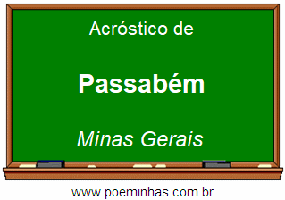 Acróstico da Cidade Passabém