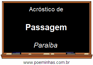 Acróstico da Cidade Passagem