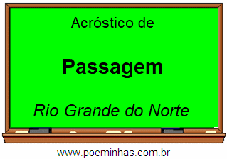 Acróstico da Cidade Passagem