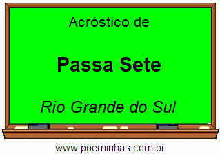 Acróstico da Cidade Passa Sete