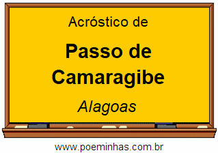 Acróstico da Cidade Passo de Camaragibe