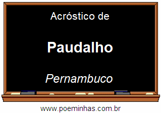 Acróstico da Cidade Paudalho