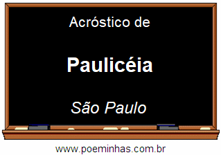 Acróstico da Cidade Paulicéia