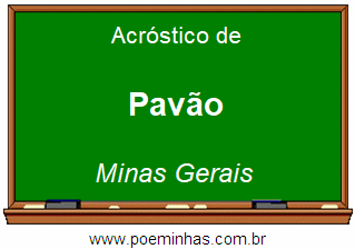 Acróstico da Cidade Pavão